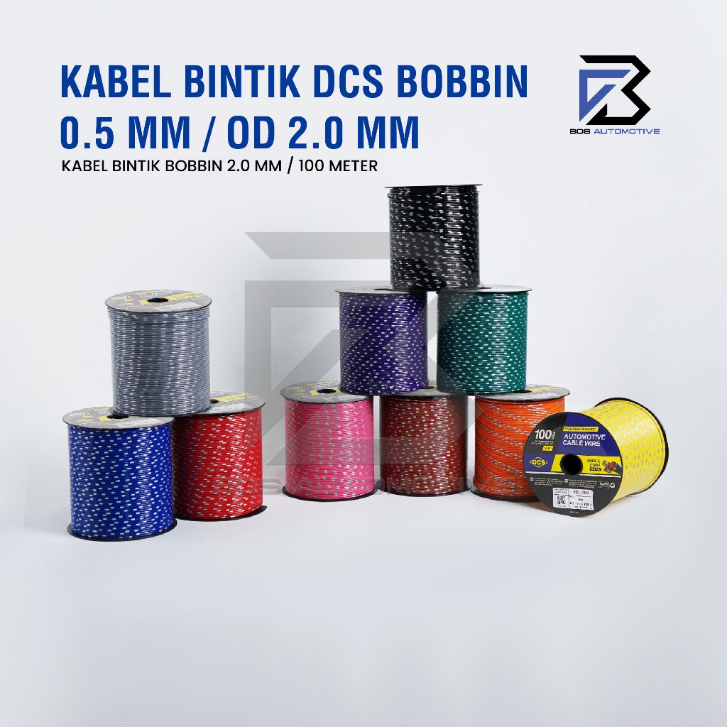 Kabel Bintik 0.5MM x 100M DCS Kabel Otomotif Body Mobil Motor Serabut Tembaga (BOBIN) - foto-produk-1