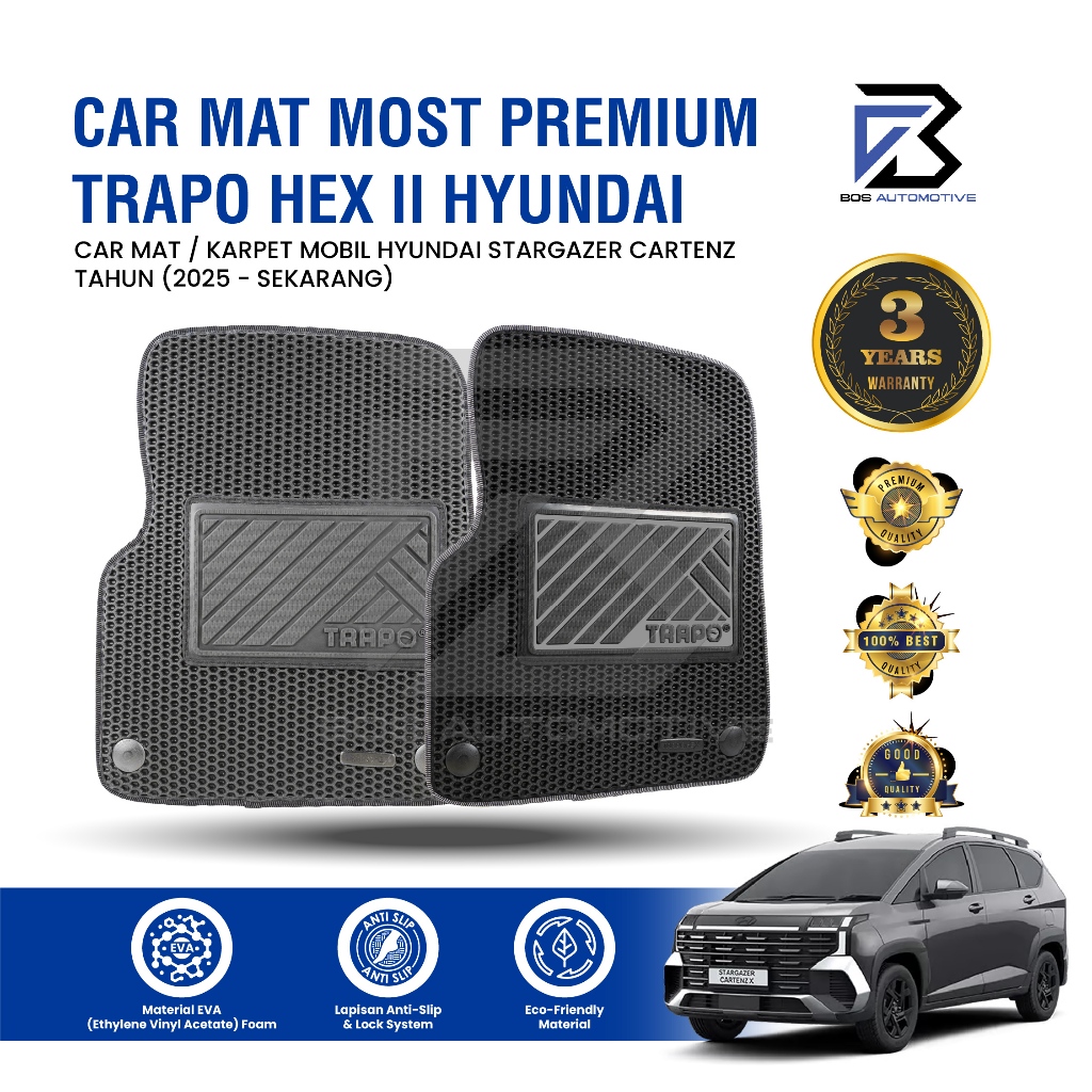 Karpet Mobil HYUNDAI STARGAZER CARTENZ 2025 - Sekarang Car Mats Premium TRAPO HEX II Original