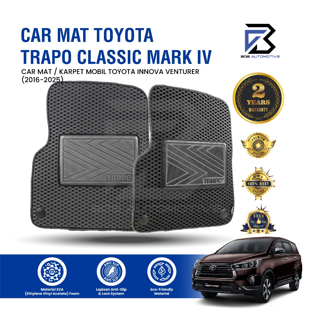 Karpet Mobil TOYOTA INNOVA VENTURER (2016 - Sekarang) - Karpet Mobil Fullset Premium Anti Slip - Carmat Trapo Classic Mark IV Original - foto-sampul