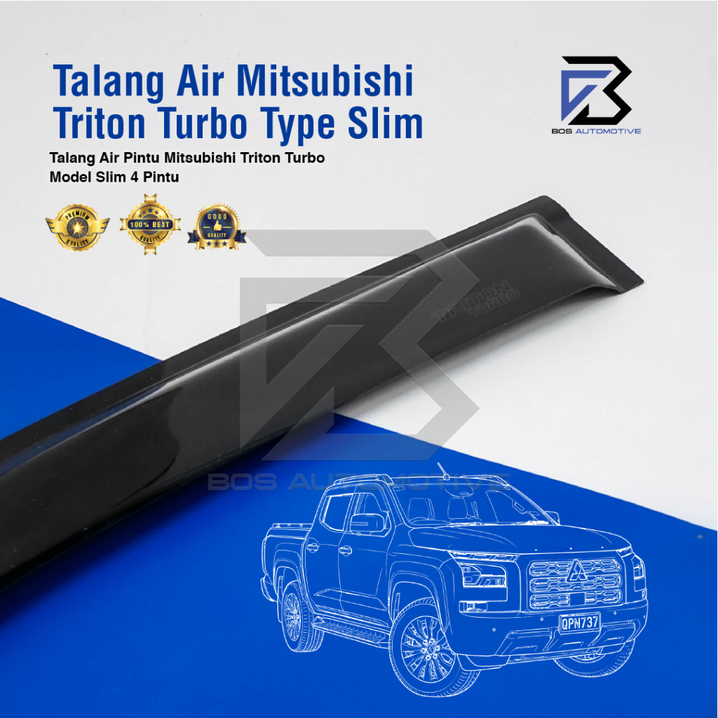 Talang Air Pintu Mobil Mitsubishi Triton Turbo Double Cabin 2024 Model Slim 4 Pintu
