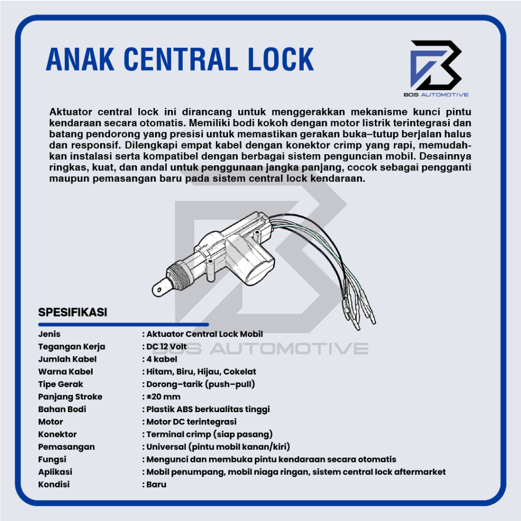 ANAK CENTRAL LOCK 5 KABEL CENTRAL LOCK PINTU MOBIL UNIVERSAL - foto-produk-2