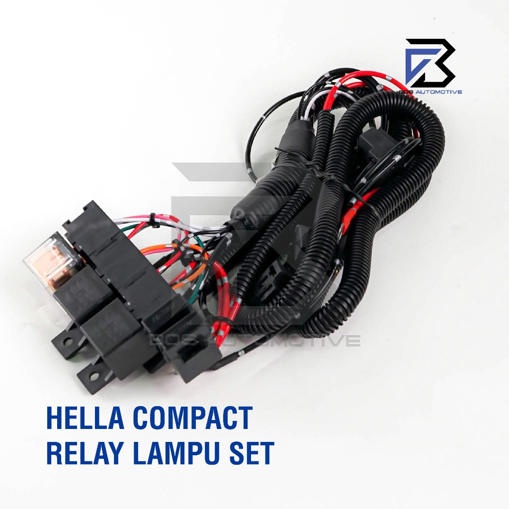 [COMPACT] Kabel Relay Set Lampu H4 Mobil HELLA FH5 New 3 Relay 12v Untuk 2 Lampu Utama Mobil Universal - foto-produk-1