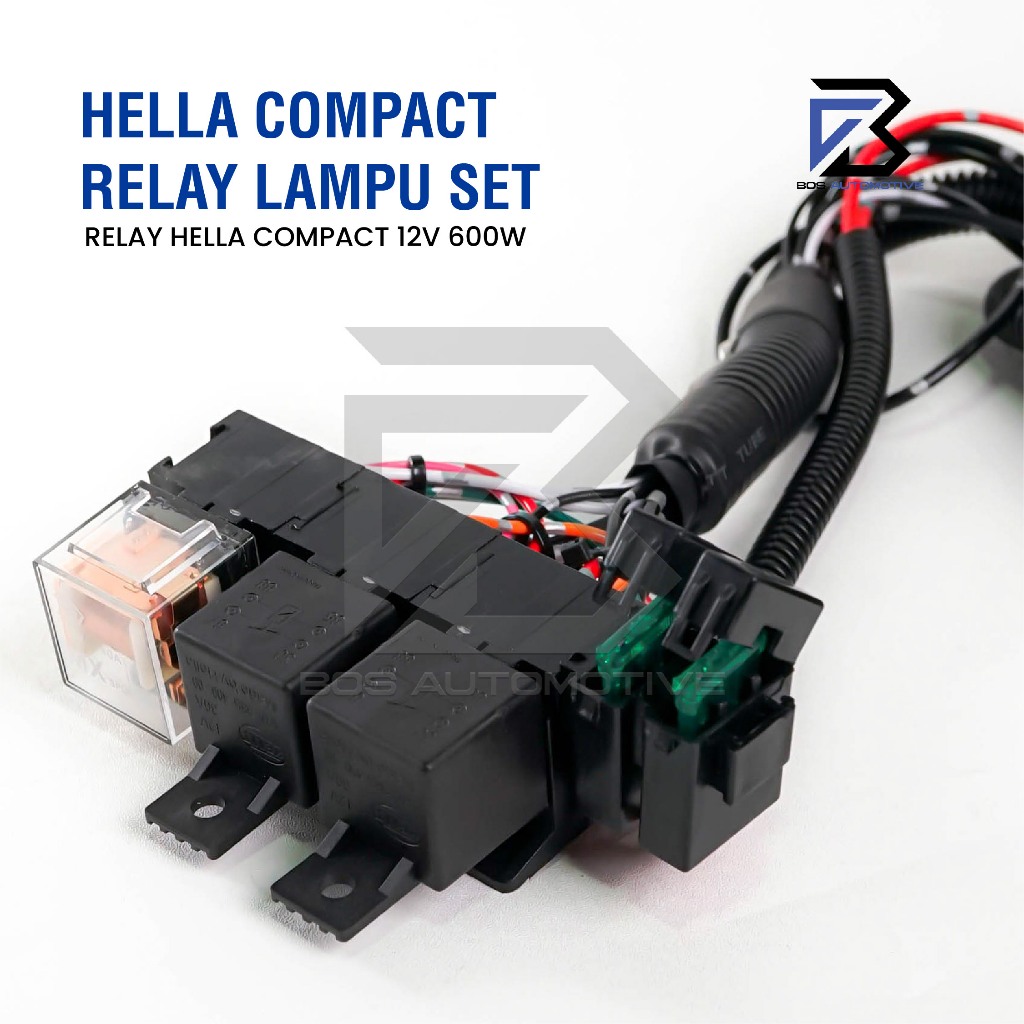 [COMPACT] Kabel Relay Set Lampu H4 Mobil HELLA FH5 New 3 Relay 12v Untuk 2 Lampu Utama Mobil Universal - foto-produk-4