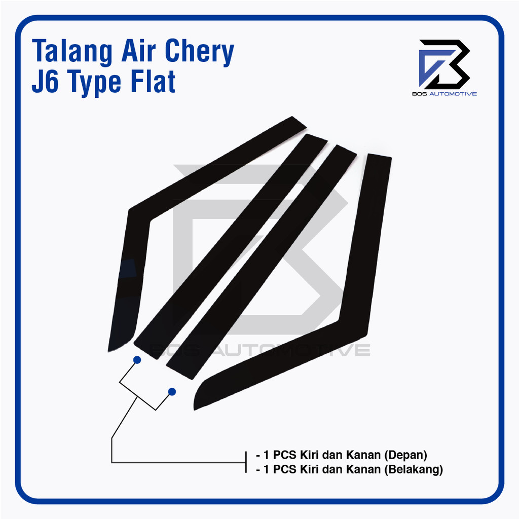 Talang Air Pintu untuk Mobil Chery J6 2024 â€“ 2025 Model Flat Rata 4 Pintu - foto-produk-3