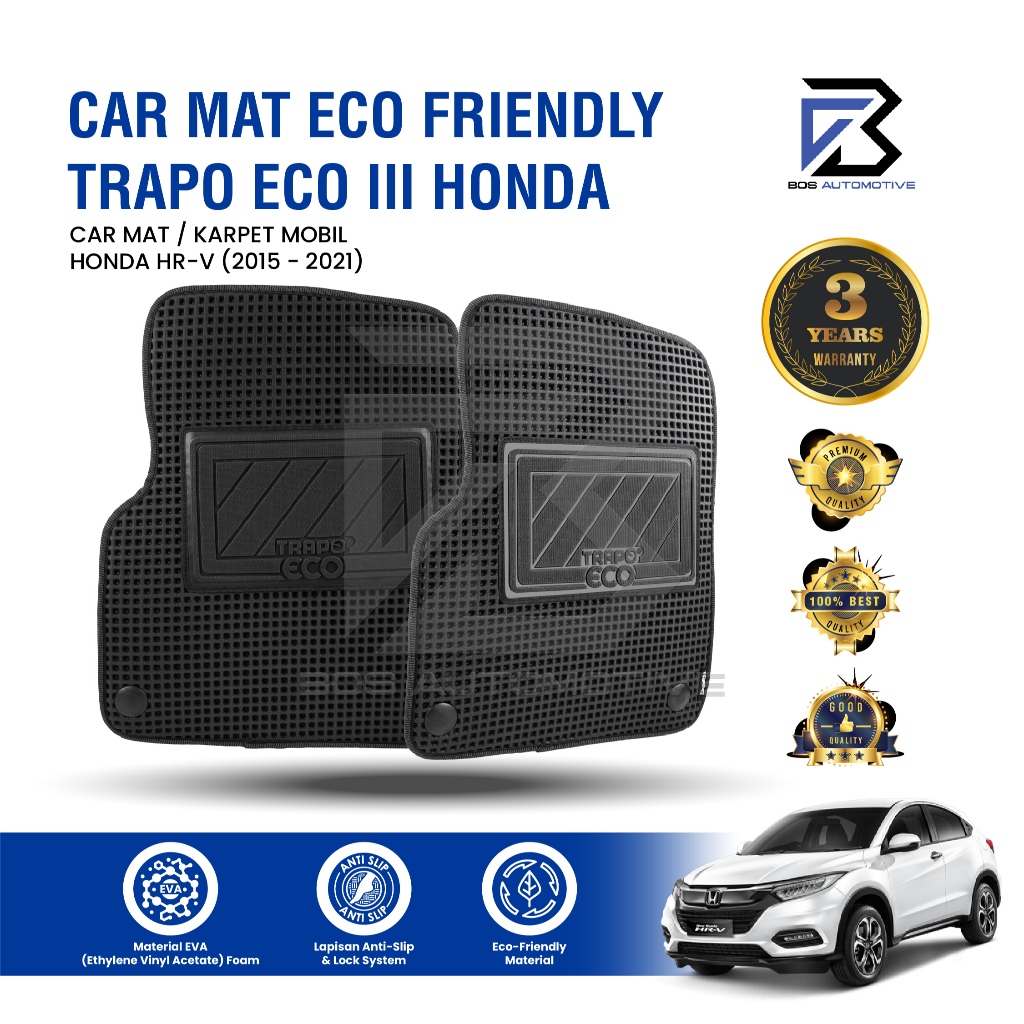 Karpet Mobil Honda HRV 2015-2021 Fullset Premium Anti Slip - Car Mats Trapo Eco III Original
