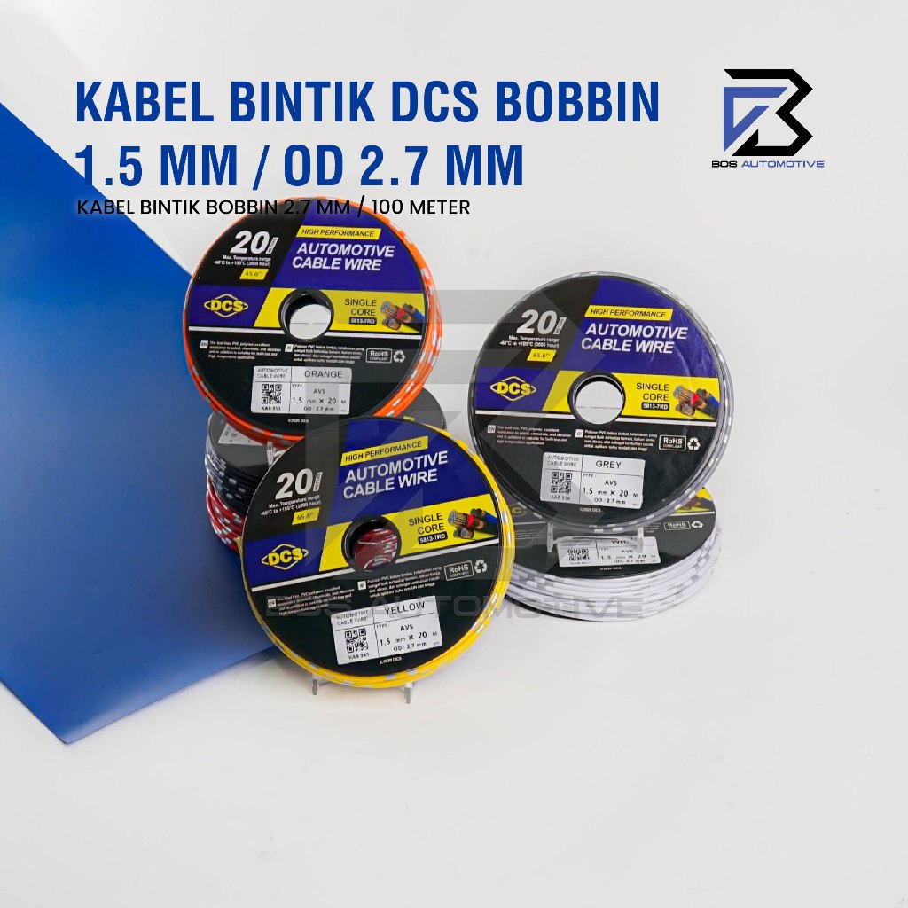 Kabel Bintik 1.5MM x 20M DCS Kabel Otomotif Body Mobil Motor Serabut Tembaga (BOBIN) - foto-produk-1