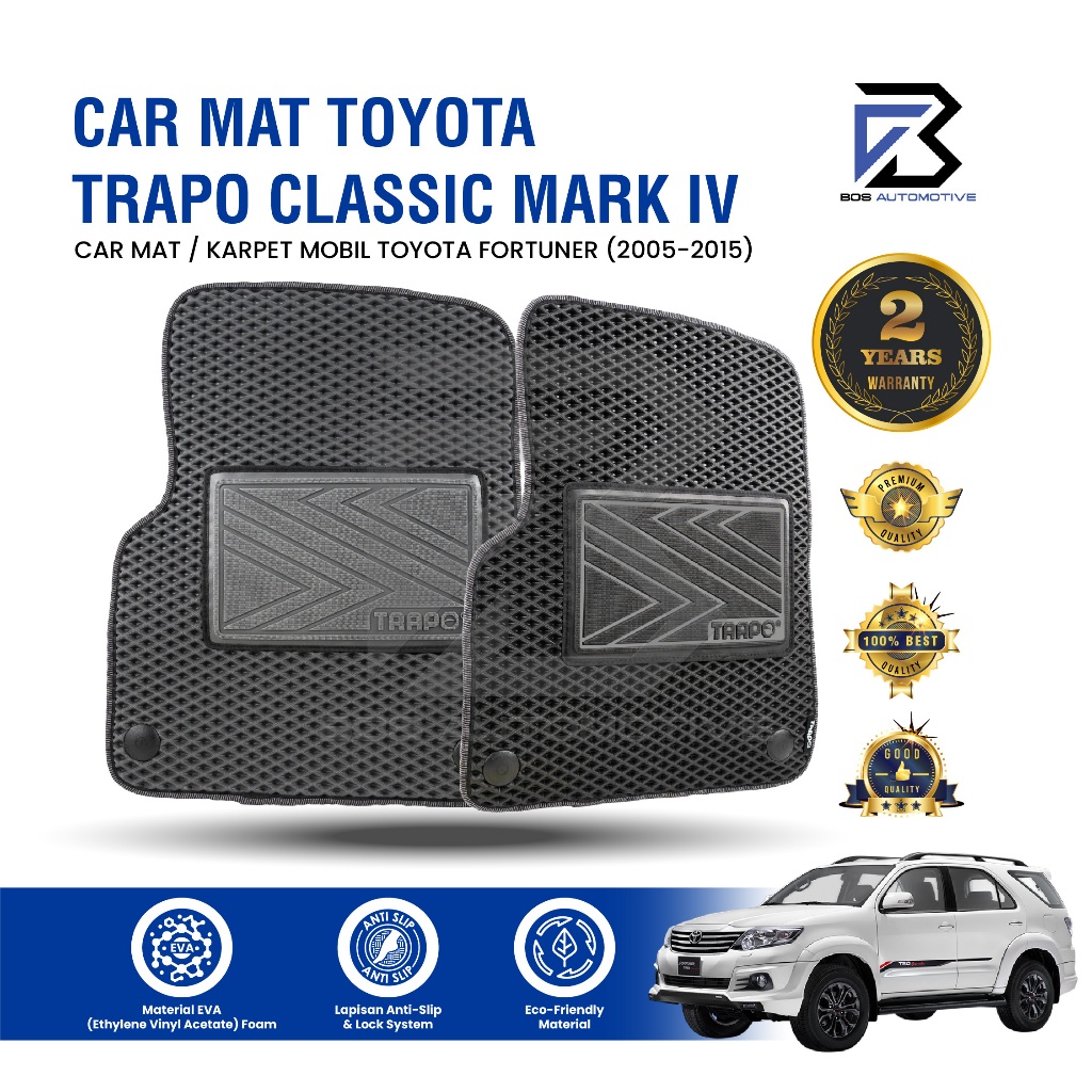 Karpet Mobil TOYOTA FORTUNER (2005 - 2015) - Karpet Mobil Fullset Premium Anti Slip - Carmat Trapo Classic Mark IV Original - foto-sampul