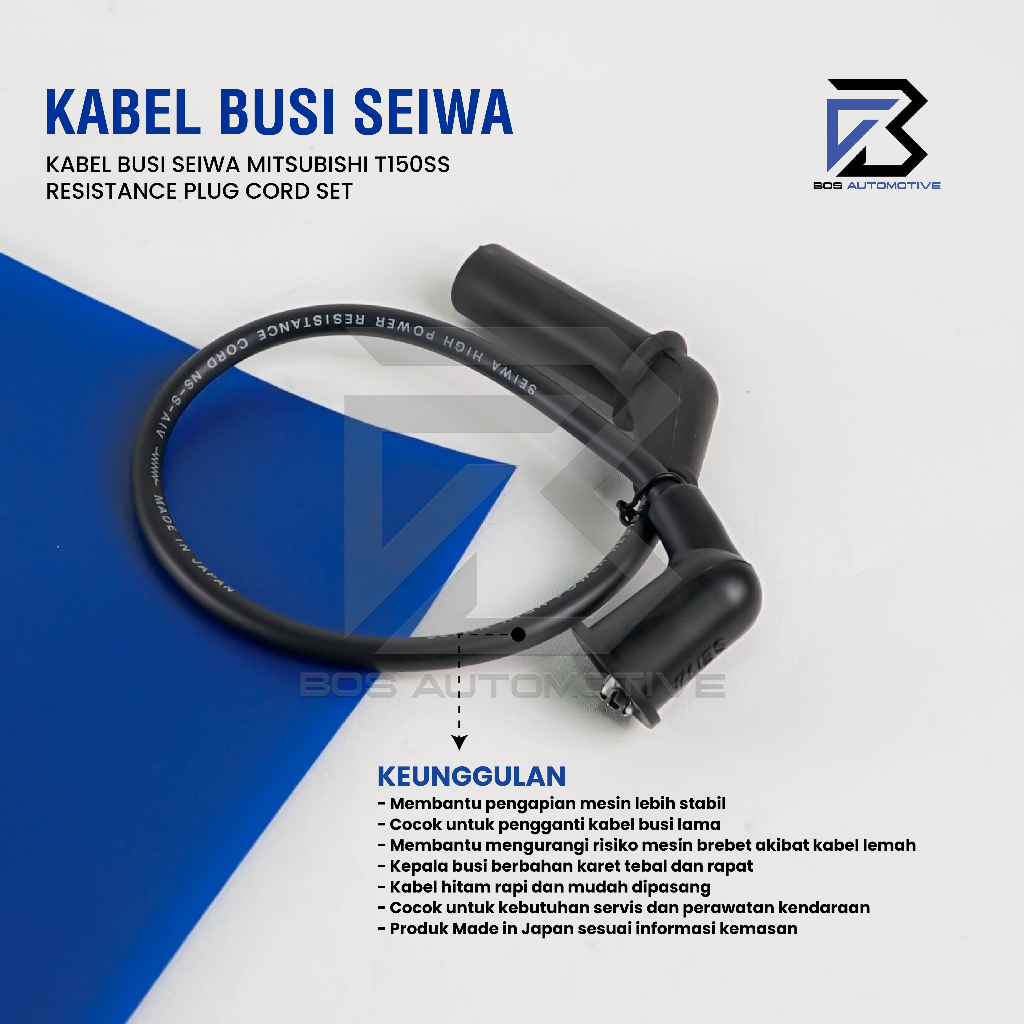 Kabel Busi SEIWA Mitsubishi Colt T150SS Karburator MD143880 Resistance Plug Cord Set - foto-produk-3