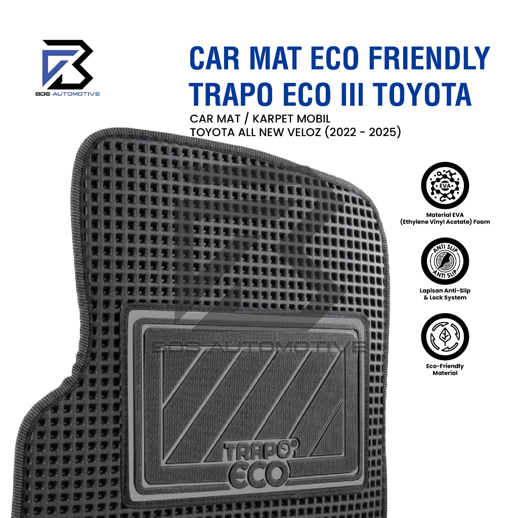Karpet Mobil Toyota All New Veloz (2022-Sekarang) Fullset Premium Anti Slip - Car Mats Trapo Eco III Original - foto-produk-1
