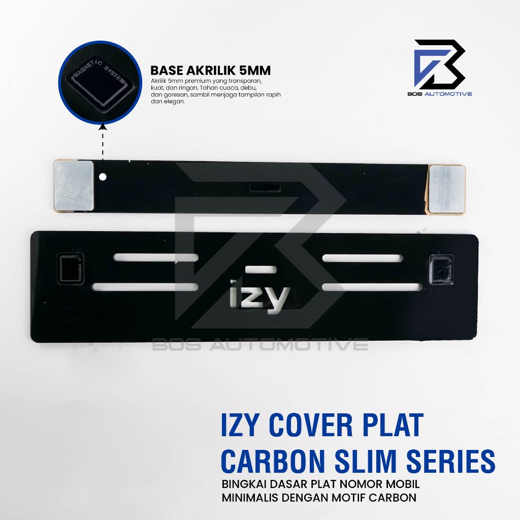 IZY Cover Plat Nomor Mobil Magnetic Slim Series Frameless Universal dengan Sistem Magnet - foto-produk-4