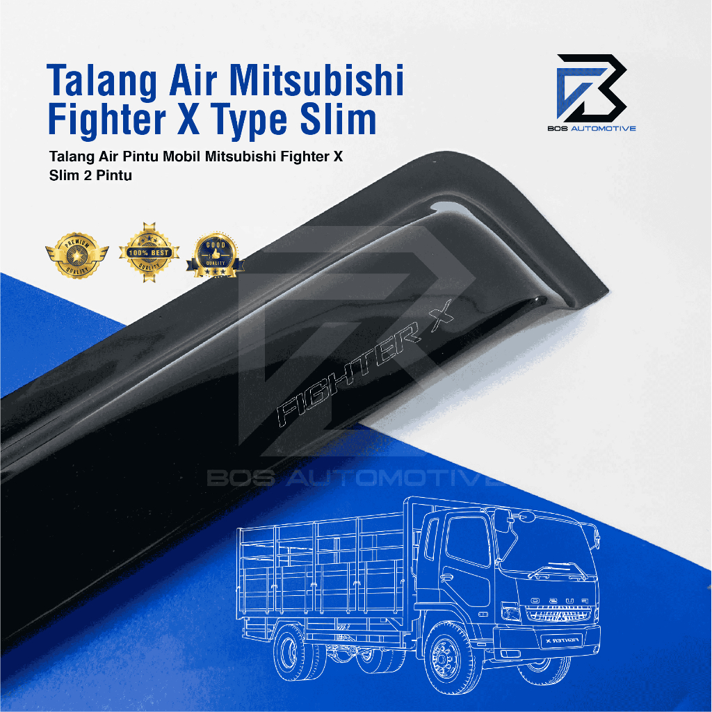 Talang Air Pintu untuk Mobil Fuso Fighter X Model Slim 2 Pintu - foto-sampul