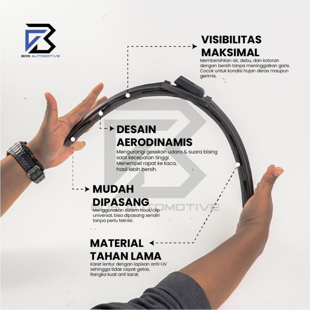 Wiper Blade Trapo Hydrophobic - Wiper Mobil Chevrolet Trax / Chevrolet Trail Blazer (2017-Sekarang) Frame Hook Original - foto-produk-1
