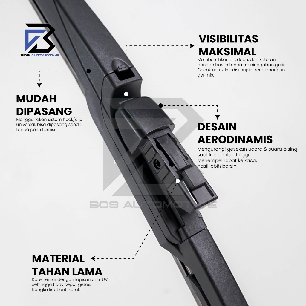 Wiper Belakang Mobil 10" 14" inch - Trapo Rear Wiper Blade Hydrophobic Permanent Waterproof Coating - foto-produk-1