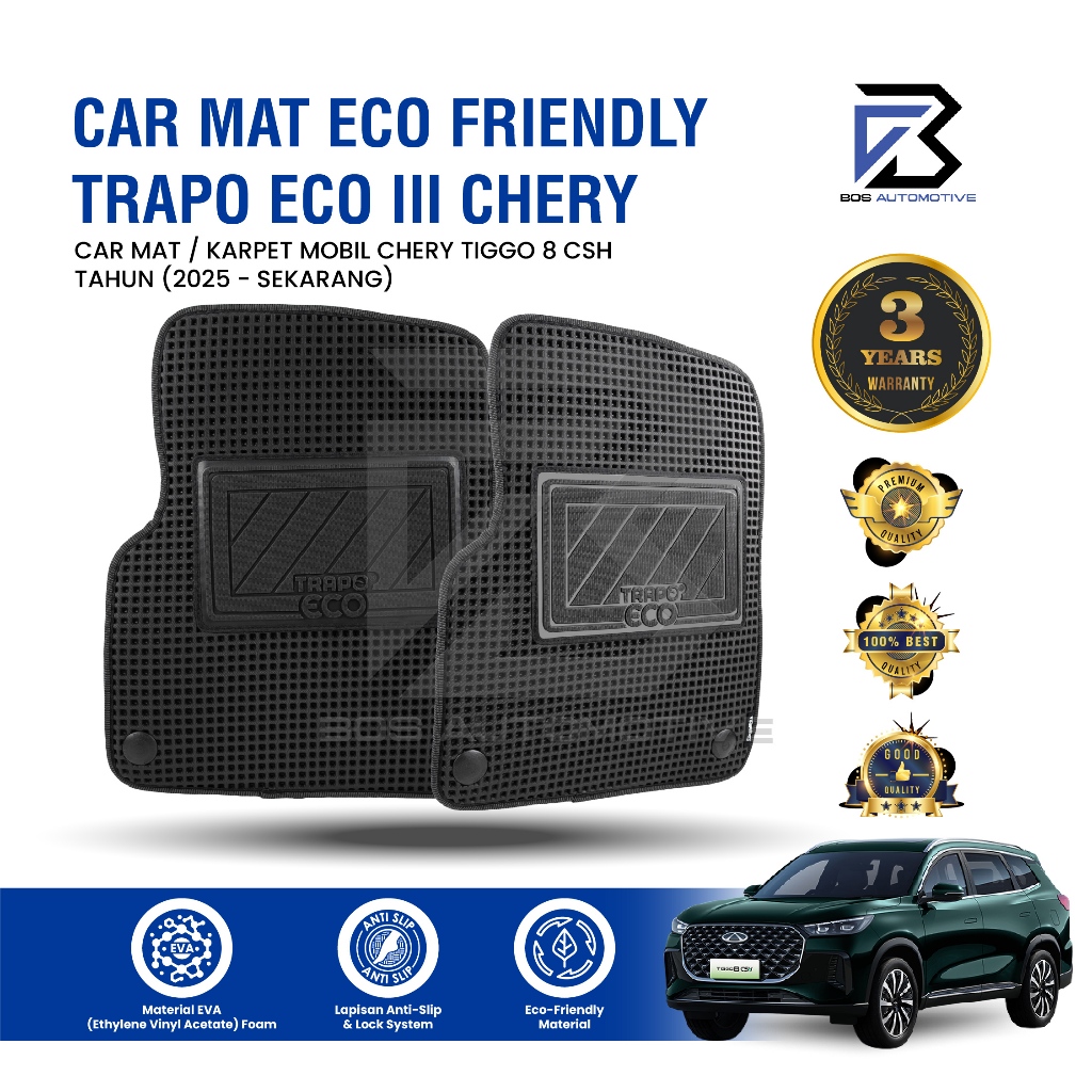 Karpet Mobil CHERY TIGGO 8 CSH (2025 - Sekarang) Fullset Premium - Car Mats Trapo Eco III Original - foto-sampul