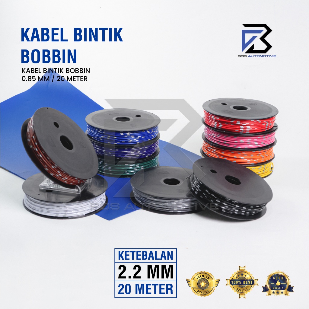 Kabel Bintik AVSS 0.85MM x 20M Kabel Otomotif Body Mobil Motor Serabut Tembaga Murni (Bobin)