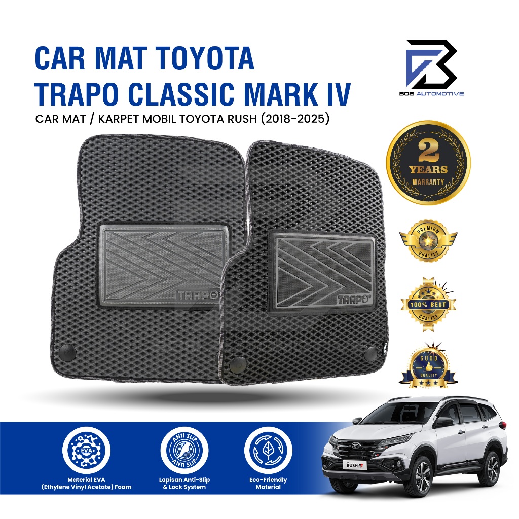 Karpet Mobil TOYOTA RUSH (2018 - Sekarang) Fullset Premium Anti Slip - Car Mats Trapo Classic Mark IV Original - foto-sampul
