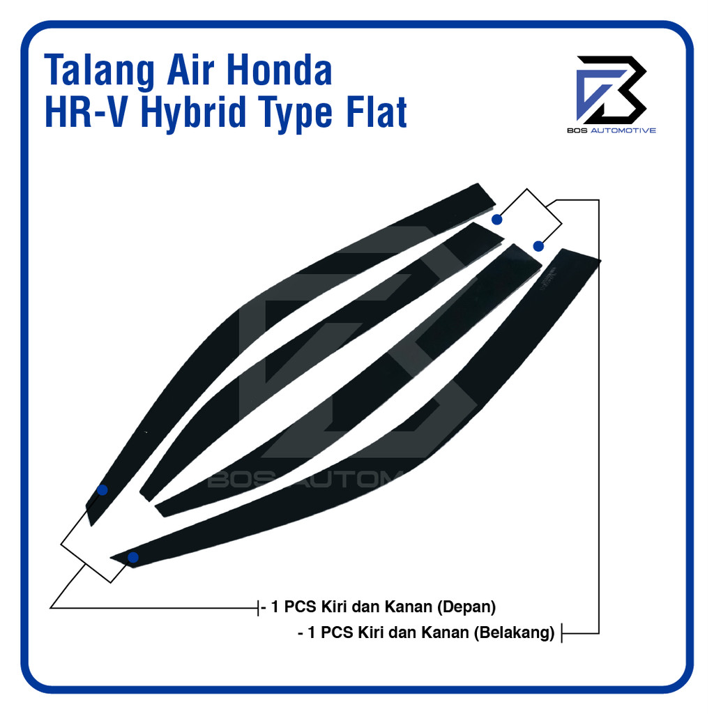 Talang Air Pintu untuk Mobil HRV Hybrid 2022 - 2026 Model Flat Rata 4 Pintu - foto-produk-3