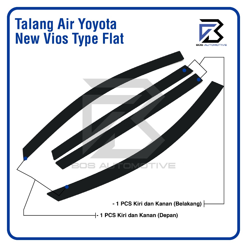 Talang Air Pintu Mobil Toyota New Vios 2008 â€“ 2012 Model Flat 4 Pintu - foto-produk-4