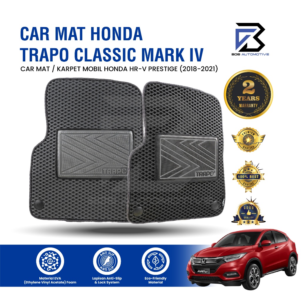Karpet Mobil HR-V PRESTIGE (2018 - 2021) Fullset Premium Anti Slip - Carmat Trapo Classic Mark IV Original - foto-sampul