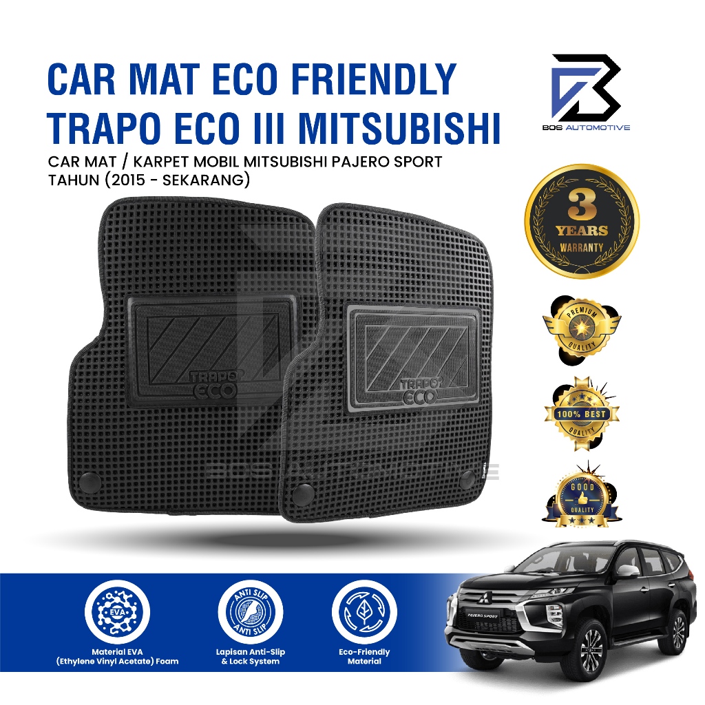 Karpet Mobil MITSUBISHI PAJERO SPORT (2015 - Sekarang) Fullset Premium - Car MatsTrapo Eco III Original