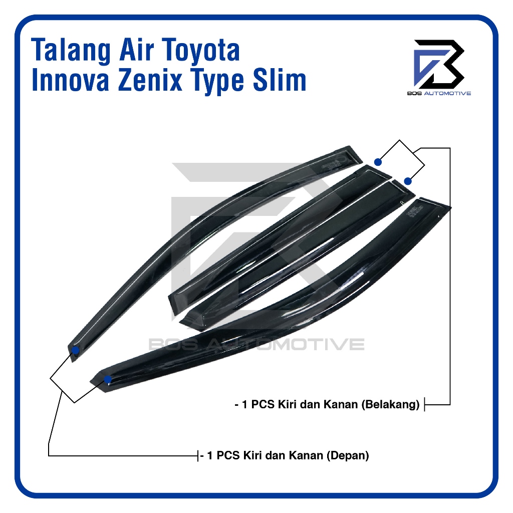 Talang Air Pintu untuk Mobil Innova Zenix 2022 â€“ 2025 Model Slim 4 Pintu - foto-produk-3