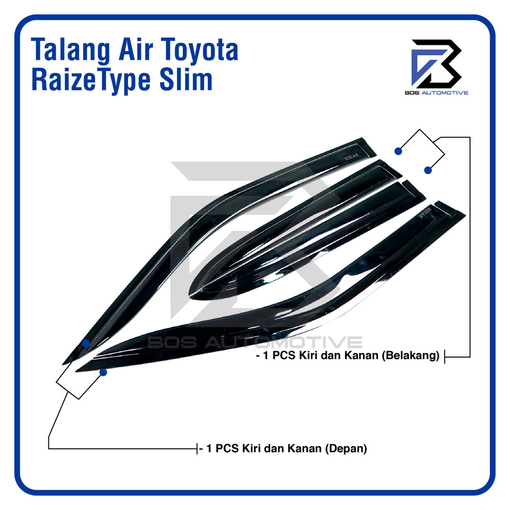 Talang Air Pintu Mobil Toyota Raize 2021 - 2025 Model Slim 4 Pintu - foto-produk-3