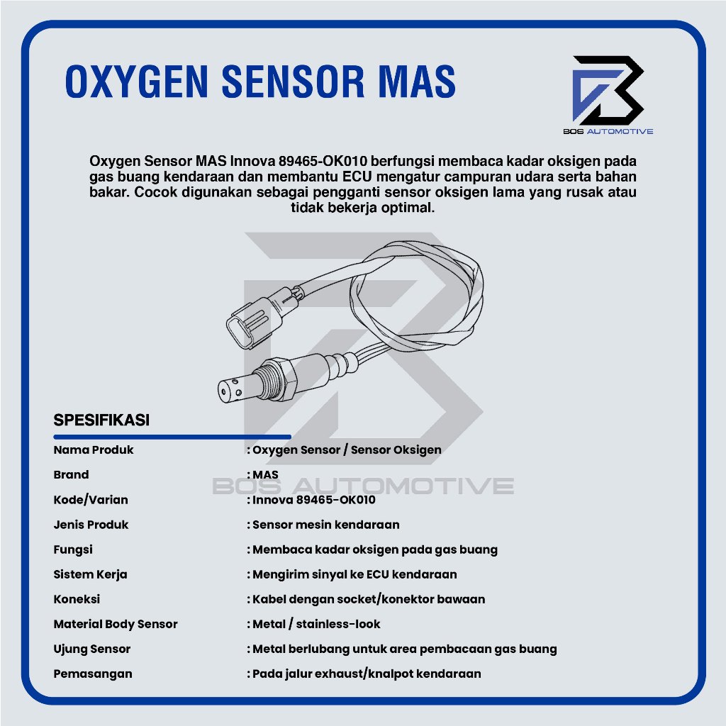 SENSOR OXYGEN O2 MAS OK010 TOYOTA INNOVA HILUX FORTUNER HIGH QUALITY - foto-produk-2