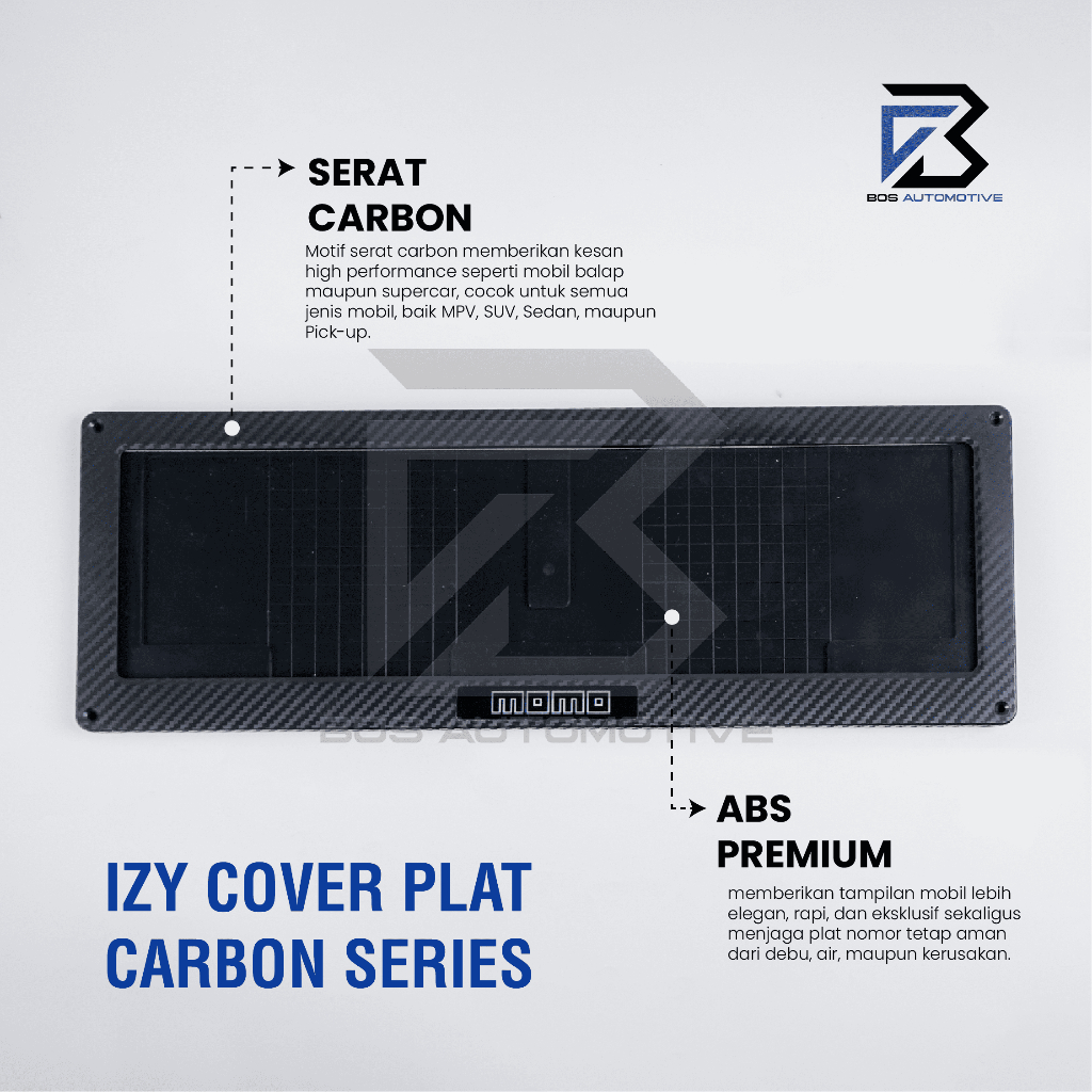 IZY Cover Frame Tempat Dudukan Tatakan Plat Nomor Mobil Model Karbon - foto-produk-3