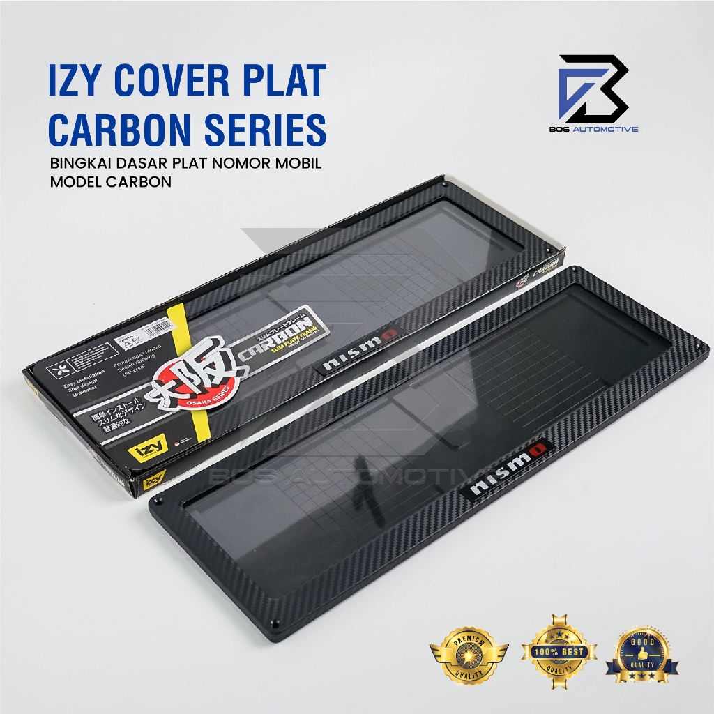IZY Cover Frame Tempat Dudukan Tatakan Plat Nomor Mobil Model Karbon - foto-produk-4
