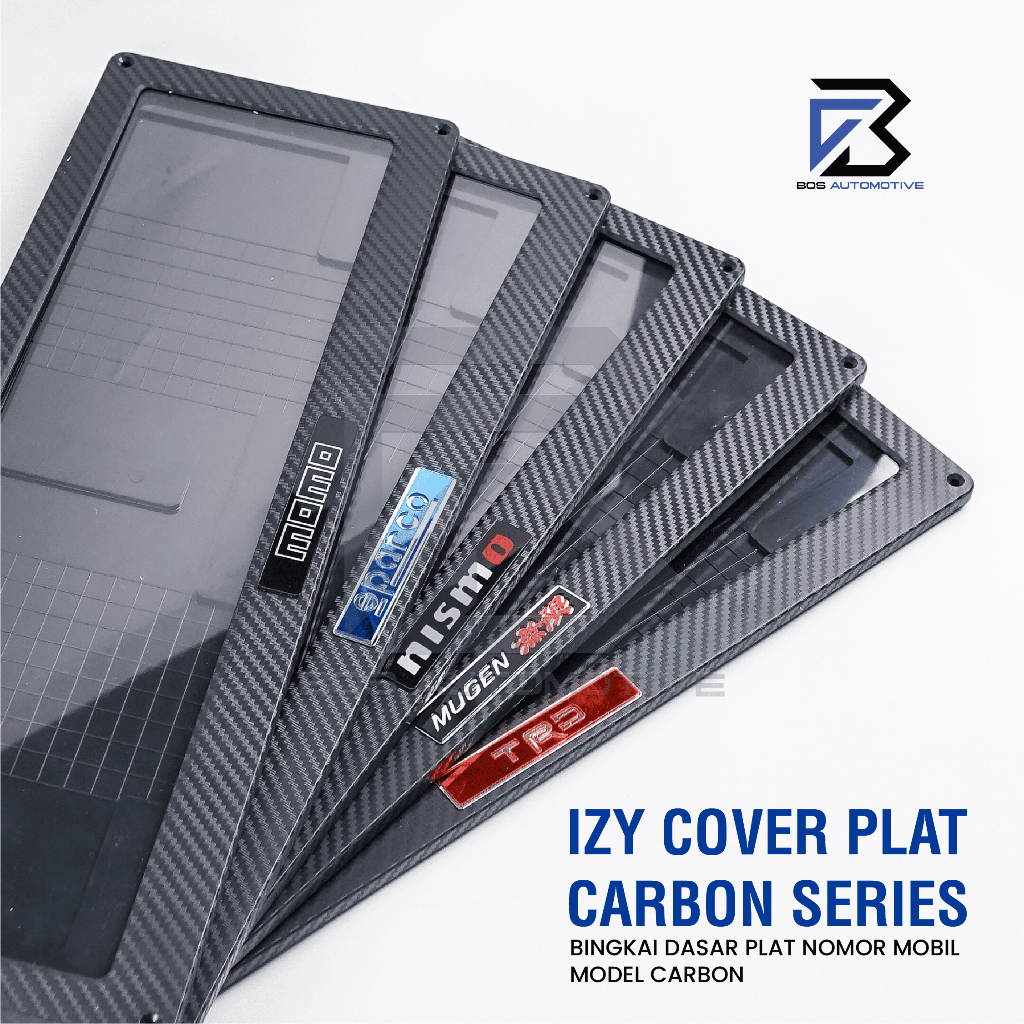 IZY Cover Frame Tempat Dudukan Tatakan Plat Nomor Mobil Model Karbon