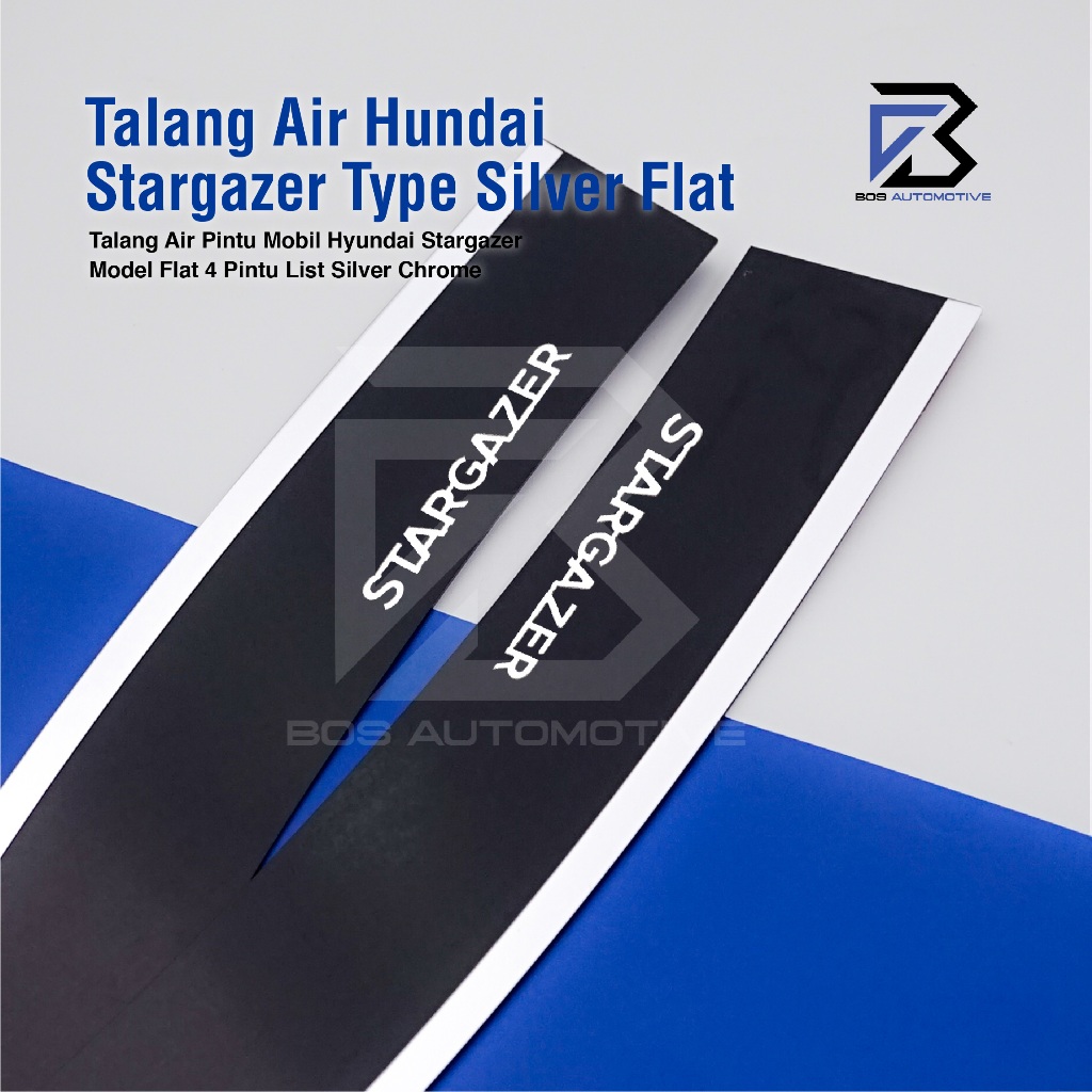 Talang Air Pintu List Silver Mobil Hyundai Stargazer 2022 â€“ 2023 Model Flat 4 Pintu - foto-produk-1