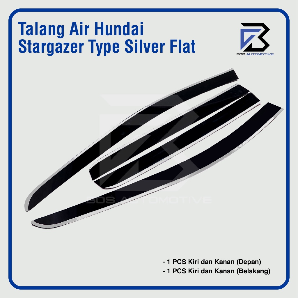 Talang Air Pintu List Silver Mobil Hyundai Stargazer 2022 â€“ 2023 Model Flat 4 Pintu - foto-produk-3