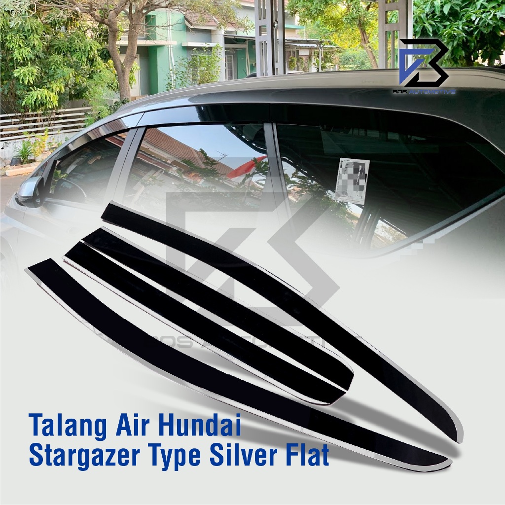 Talang Air Pintu List Silver Mobil Hyundai Stargazer 2022 â€“ 2023 Model Flat 4 Pintu - foto-produk-4