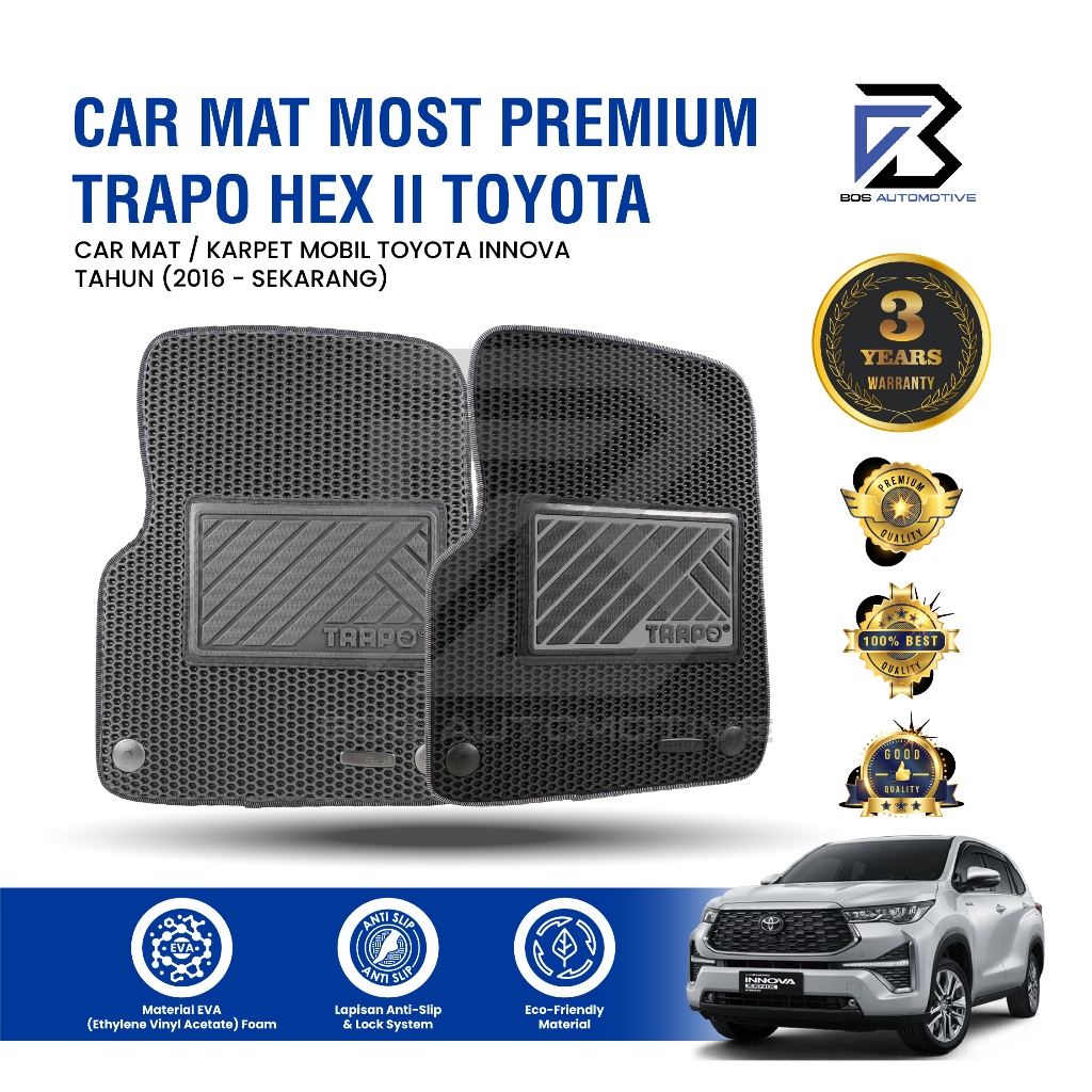Karpet Mobil TOYOTA INNOVA 2016 - Sekarang Car Mats Premium TRAPO HEX II Original - foto-sampul