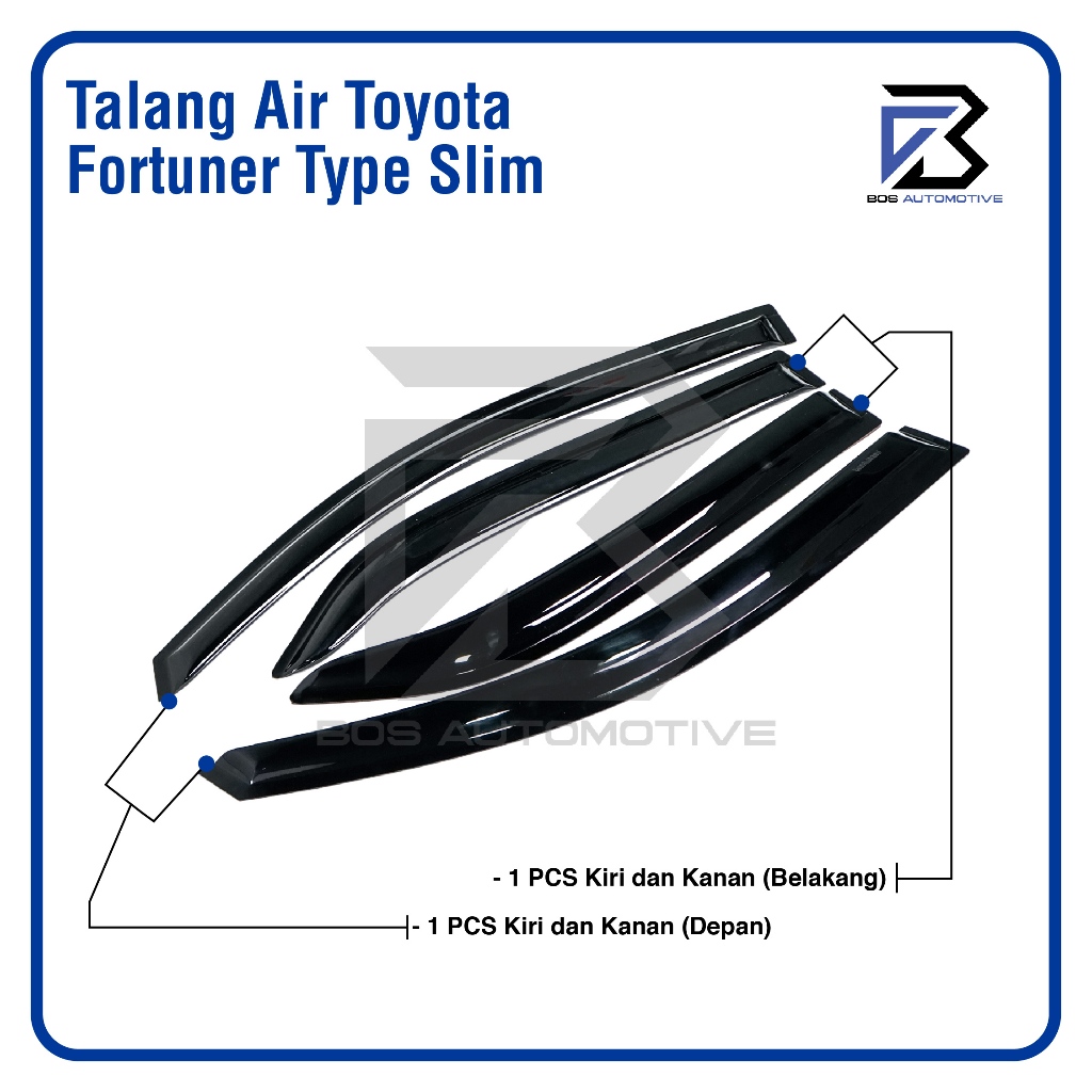 Talang Air Pintu Mobil Toyota Fortuner Lama 2004 â€“ 2015 Model Slim 4 Pintu - foto-produk-3