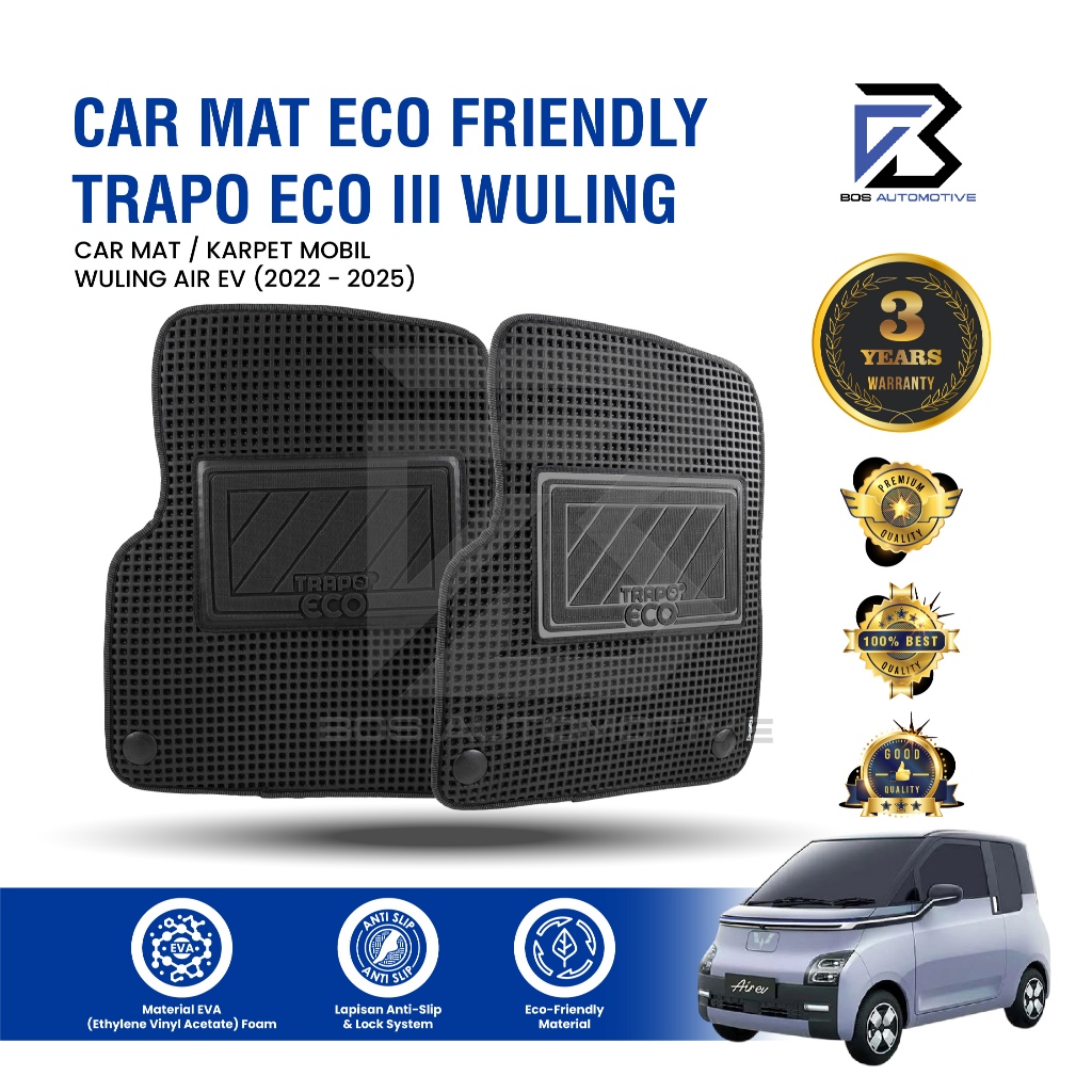 Karpet Mobil WULING AIR EV (2022-Sekarang)  Fullset Premium Anti Slip - Car Mats Trapo Eco III Original