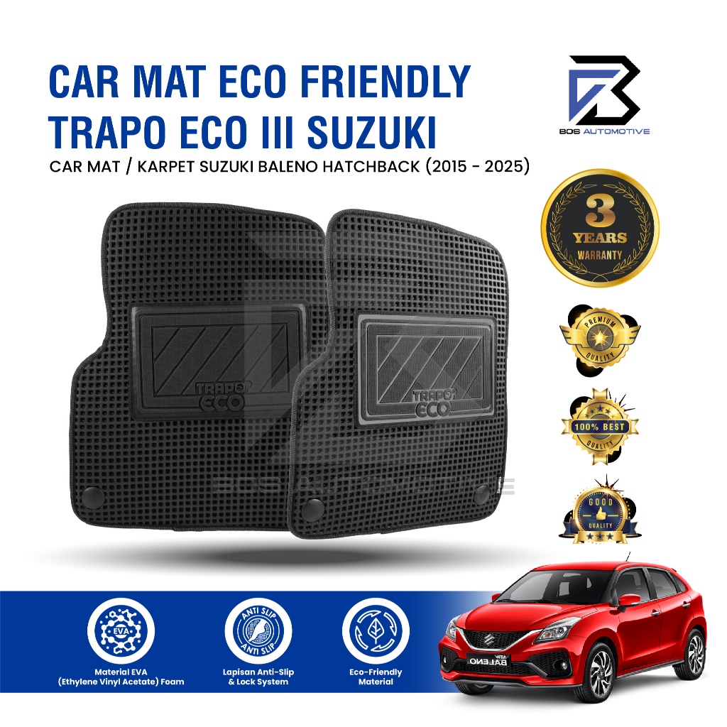 Karpet Mobil Suzuki Baleno Hatchback (2015 - Sekarang) Fullset Premium Anti Slip - Car Mats Trapo Eco III Original