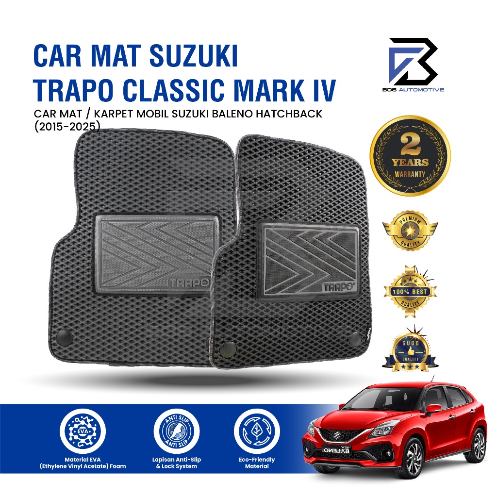 Karpet Mobil SUZUKI BALENO HATCHBACK (2015 - Sekarang) - Karpet Mobil Fullset Premium Anti Slip - Carmat Trapo Classic Mark IV Original - foto-sampul