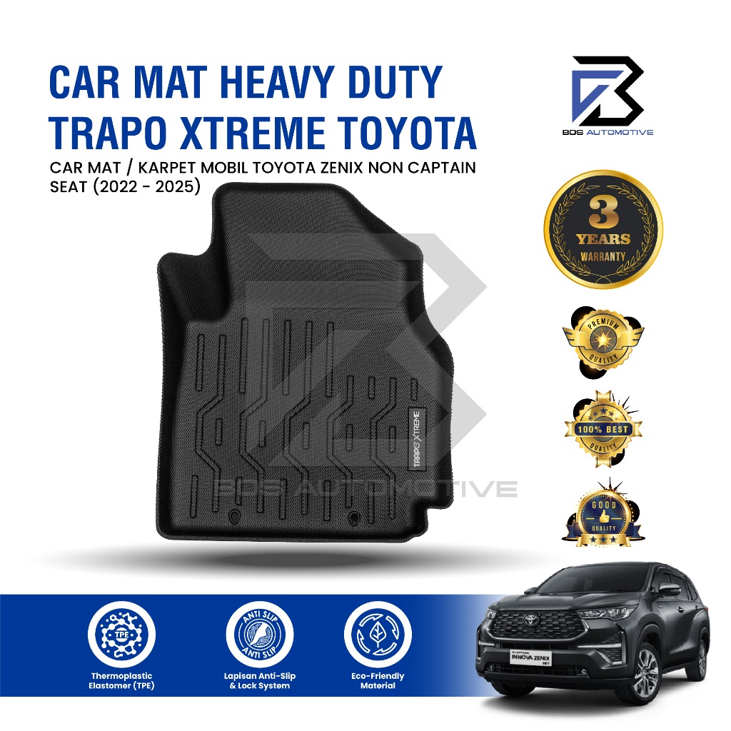 Karpet Mobil TOYOTA KIJANG INNOVA ZENIX Non Captain Seat (2022 - Sekarang) - Car Mats Premium Trapo 3D Xtreme Original - foto-sampul