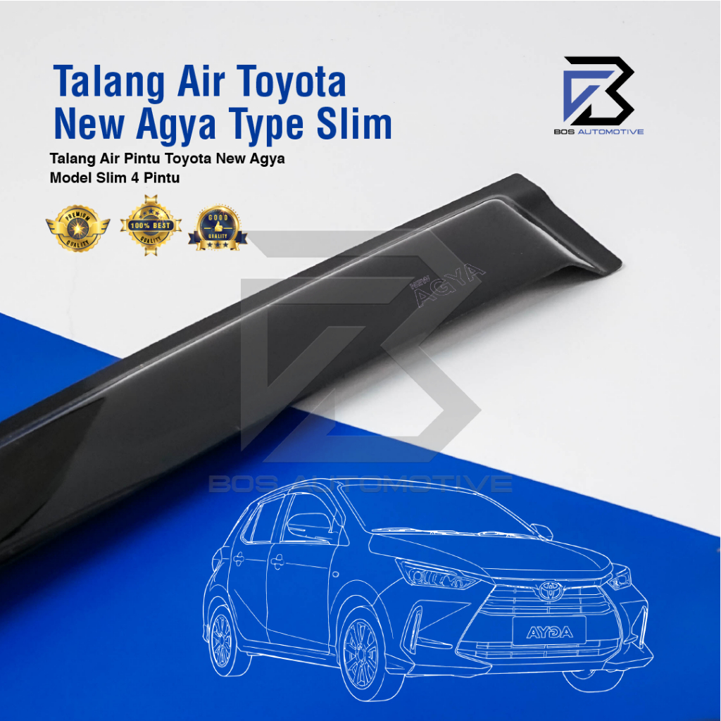 Talang Air Pintu Mobil Toyota New Agya 2022 - 2023 Model Slim 4 Pintu