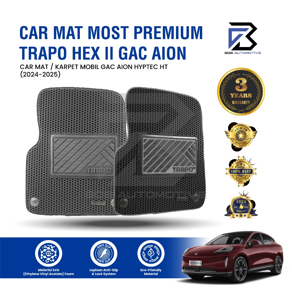 Karpet Mobil GAC AION HYPTEC HT (2024 - Sekarang) - Karpet Mobil Fullset Premium Anti Slip - Car Mats Trapo Hex II Original - foto-sampul