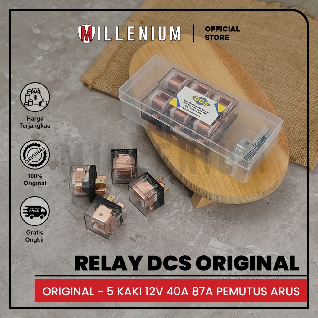 Relay MX DCS Transparan Kaki 5 Pin 87a 12v 40a Untuk Kabel Klakson Lampu Mobil Motor Original Tahan Lama