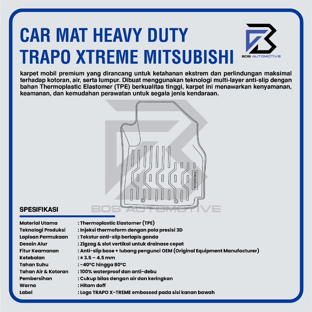Karpet Mobil MITSUBISHI XPANDER (2022 - Sekarang) - Car Mats Premium Trapo 3D Xtreme Original - foto-produk-2