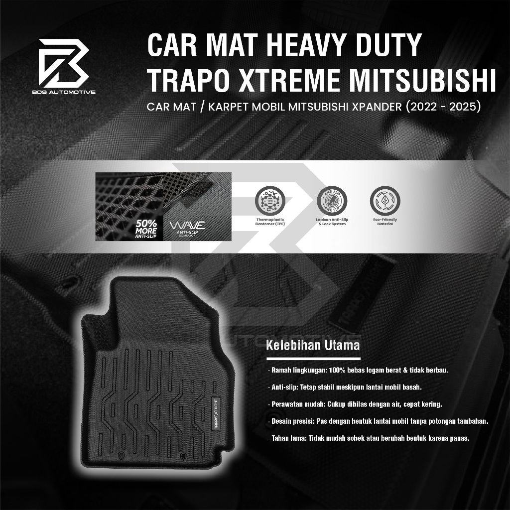 Karpet Mobil MITSUBISHI XPANDER (2022 - Sekarang) - Car Mats Premium Trapo 3D Xtreme Original - foto-produk-3
