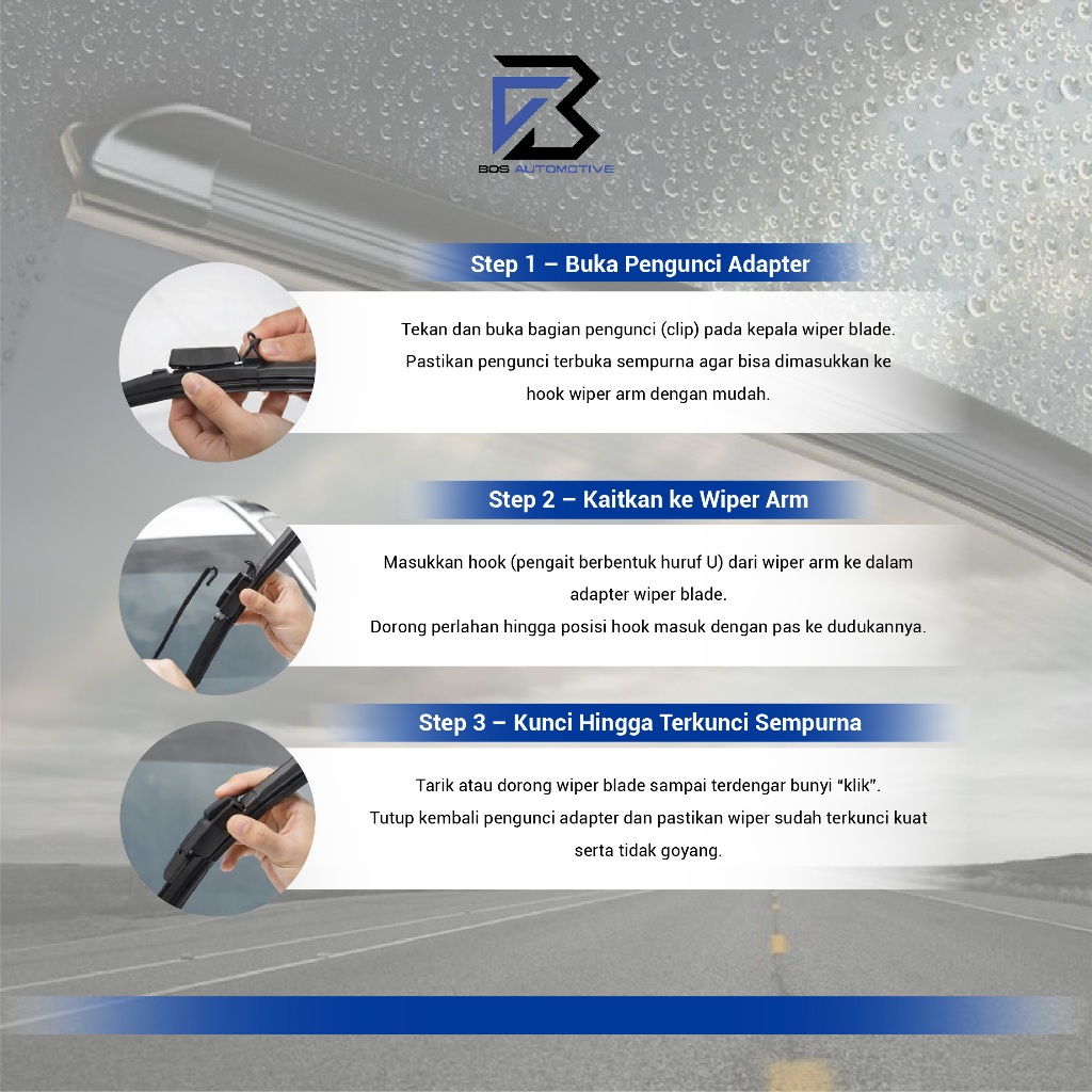 Wiper Blade Trapo Hydrophobic - Wiper Mobil Mitsubishi Xpander (2022-Sekarang) 26" 16" Frame Hook Original - foto-produk-3