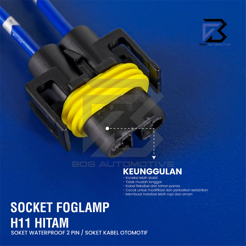 Socket Cable Foglamp / Soket Kabel Lampu Kabut Tembak Mobil H11 / H16 / H8 / H27 - foto-produk-3
