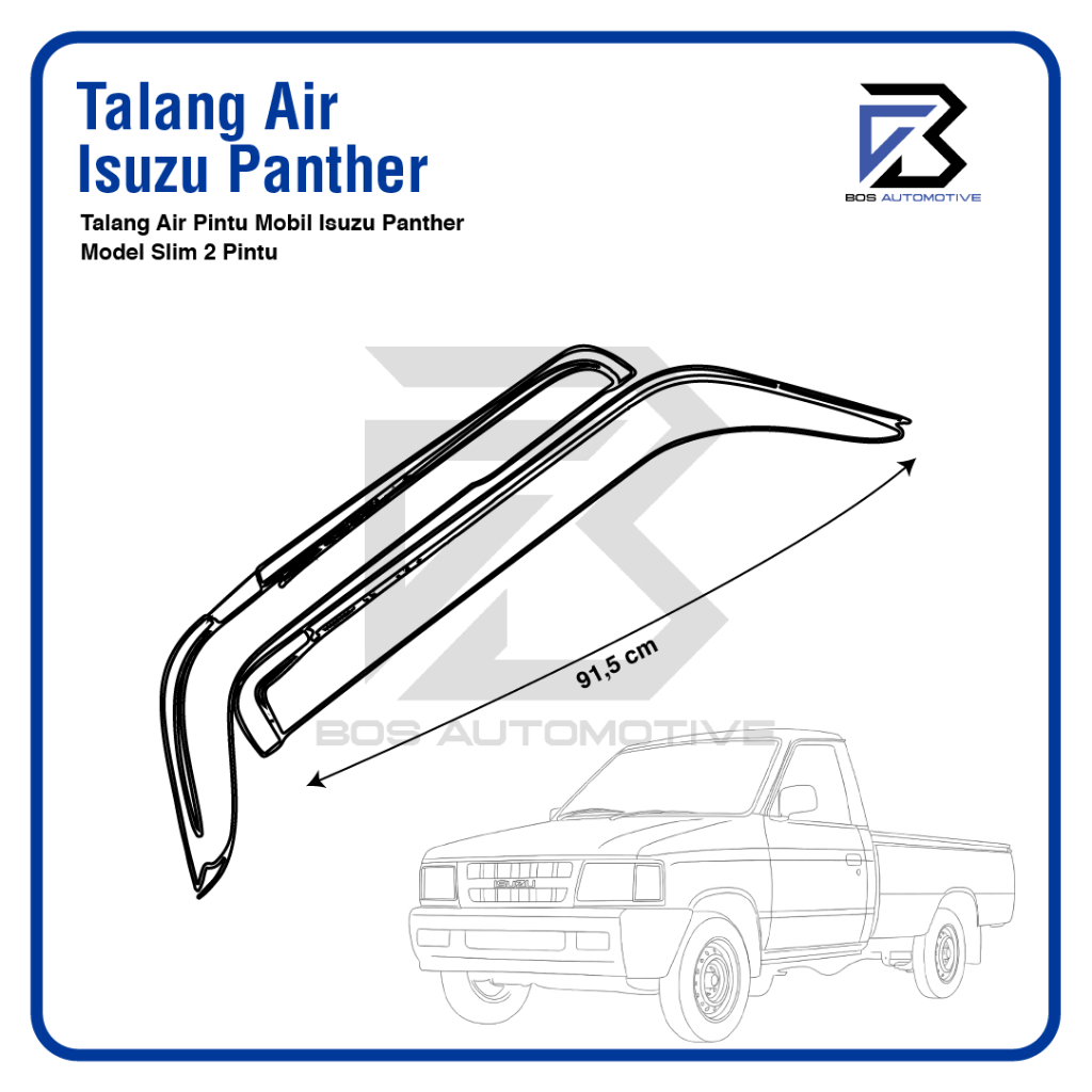 Talang Air Pintu Mobil Isuzu Panther Model Slim 2 Pintu - foto-produk-2