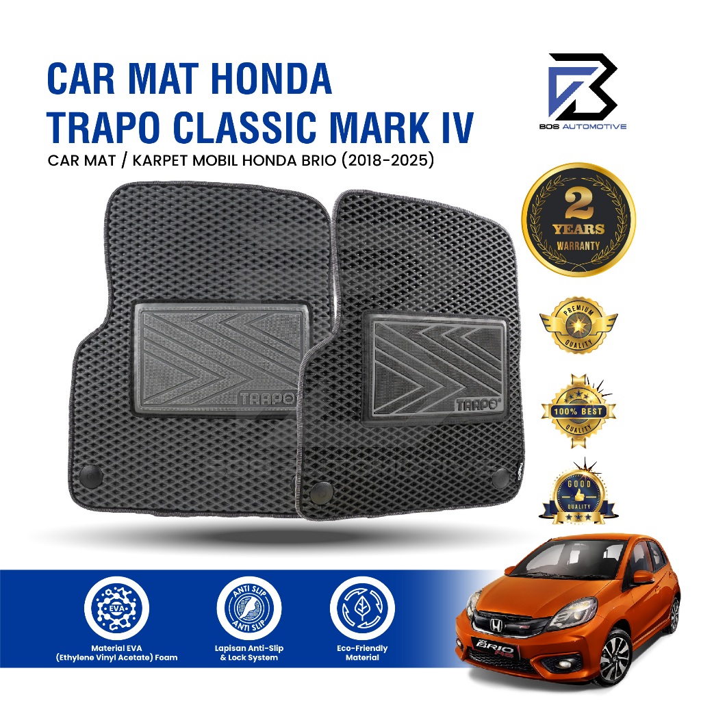 Karpet Mobil HONDA BRIO (2018 - Sekarang) Fullset Premium Anti Slip - Car MatsTrapo Classic Mark IV - foto-sampul