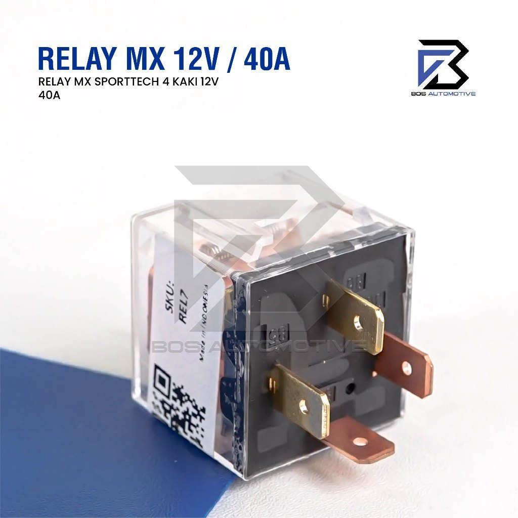 MX Relay 12V 40A 4 Kaki Transparan Universal â€“ Relay Mobil & Motor untuk Klakson, Lampu, Kipas, Starter - foto-produk-3