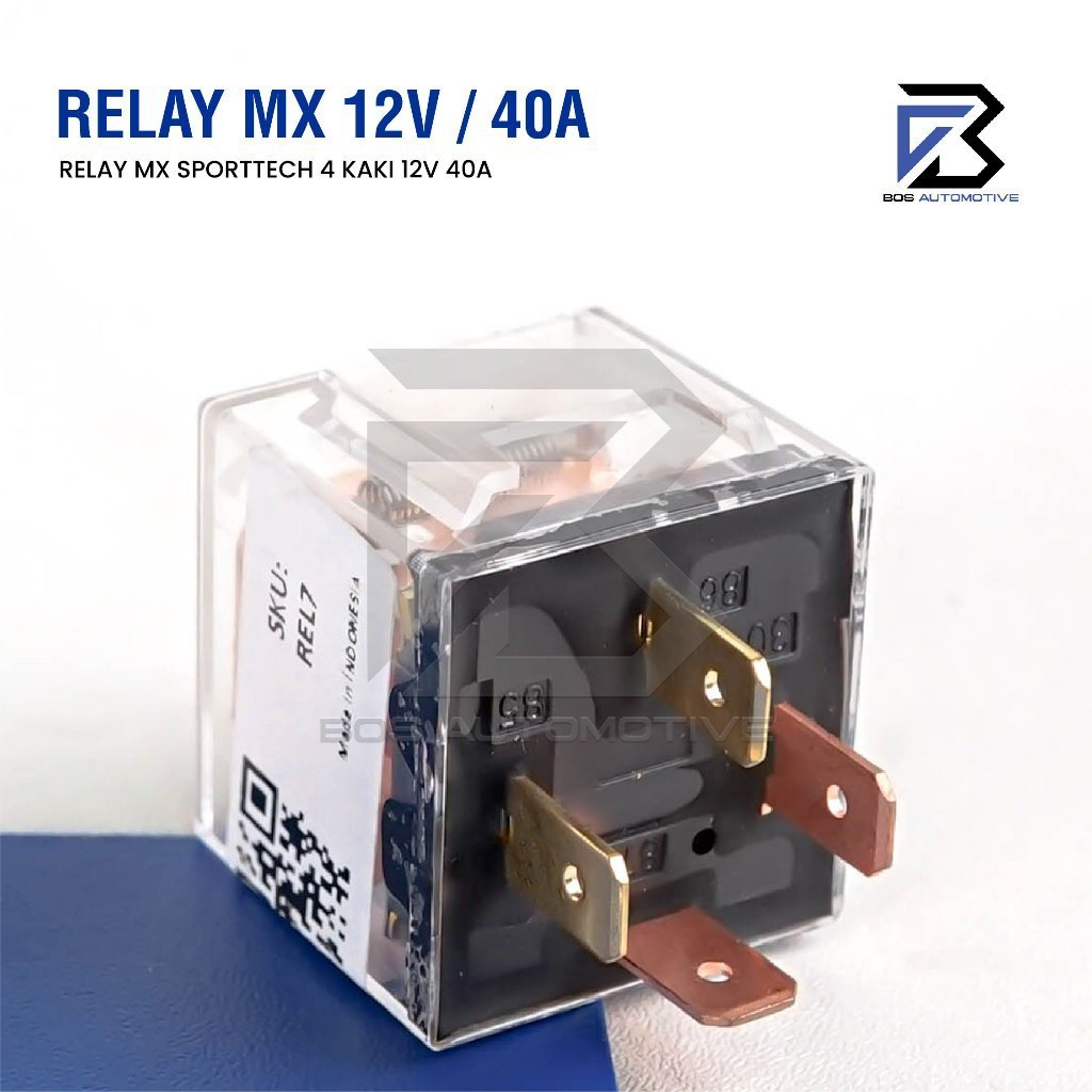 MX Relay 12V 40A 4 Kaki Transparan Universal â€“ Relay Mobil & Motor untuk Klakson, Lampu, Kipas, Starter - foto-produk-4